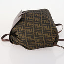 FENDI Zucca Canvas Rugzak Bruin Zwart Auth bs33678-4
