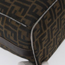 FENDI Zucca Canvas Hand Bag Black Brown Auth bs33679-8