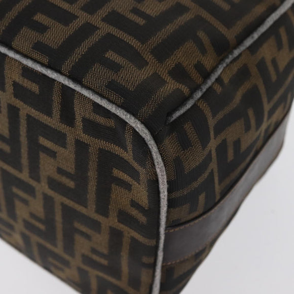 FENDI Zucca Canvas Handtas Zwart Bruin Auth bs33679