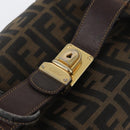 FENDI Zucca Canvas Hand Bag Black Brown Auth bs33679-18