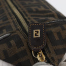 FENDI Zucca Canvas Hand Bag Black Brown Auth bs33679-20