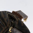 FENDI Zucca Canvas Hand Bag Black Brown Auth bs33679-9
