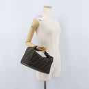 FENDI Zucca Canvas Hand Bag Black Brown Auth bs33679-26