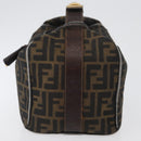 FENDI Zucca Canvas Hand Bag Black Brown Auth bs33679-3