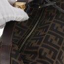 FENDI Zucca Canvas Hand Bag Black Brown Auth bs33679-6