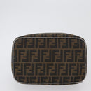 FENDI Zucca Canvas Hand Bag Black Brown Auth bs33679-5