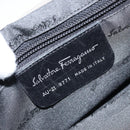 Salvatore Ferragamo Hand Bag Nylon Gray Silver Auth bs33681-12