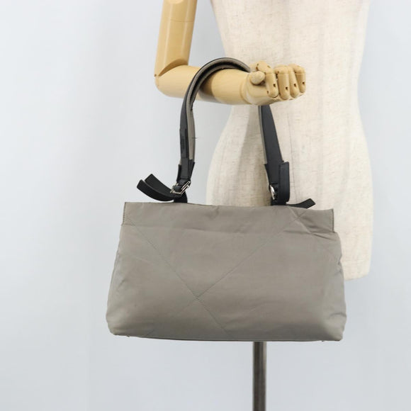 Salvatore Ferragamo Hand Bag Nylon Gray Silver Auth bs33681