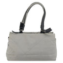 Salvatore Ferragamo Hand Bag Nylon Gray Silver Auth bs33681-2