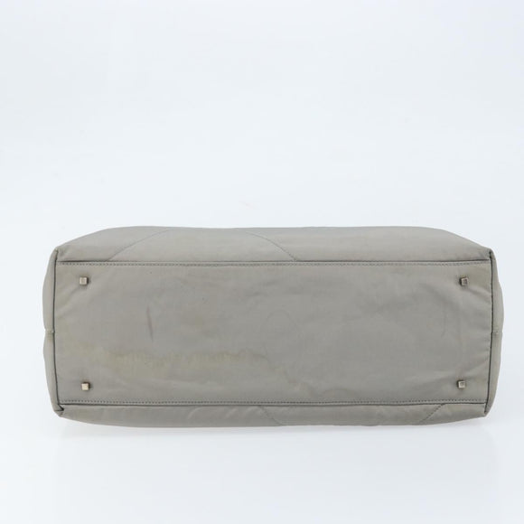 Salvatore Ferragamo Hand Bag Nylon Gray Silver Auth bs33681