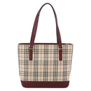 BURBERRY Nova Check Tote Bag Canvas Beige Gold Auth bs33682-3
