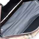 Burberrys Nova Check Hand Bag Canvas Beige Gold Auth bs33687-19