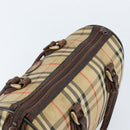 Burberrys Nova Check Hand Bag Canvas Beige Gold Auth bs33687-6