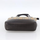 BURBERRY Nova Check Hand Bag Canvas Beige Gold Auth bs33688-5