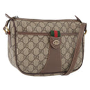 GUCCI GG Supreme Web Sherry Line Bag PVC Beige Gold 001 754 6177 Auth bs33691-1