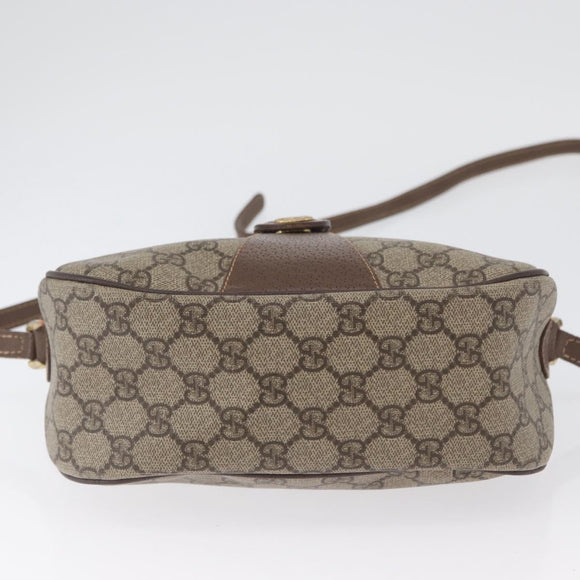 GUCCI GG Supreme Web Sherry Line Bag PVC Beige Gold 001 754 6177 Auth bs33691