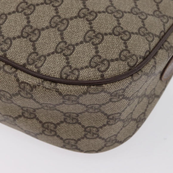 GUCCI GG Supreme Web Sherry Line Bag PVC Beige Gold 001 754 6177 Auth bs33691