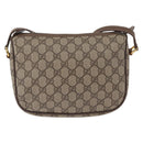 GUCCI GG Supreme Web Sherry Line Bag PVC Beige Gold 001 754 6177 Auth bs33691-2