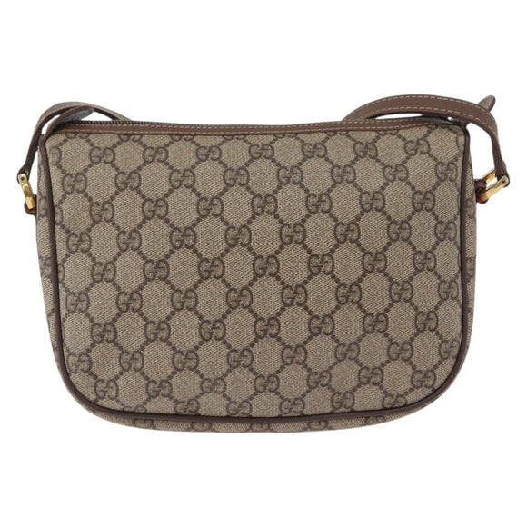 GUCCI GG Supreme Web Sherry Line Bag PVC Beige Gold 001 754 6177 Auth bs33691