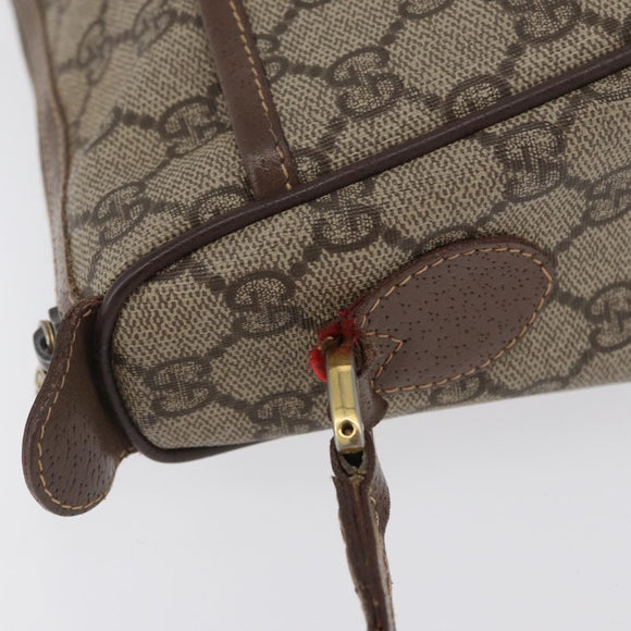 GUCCI GG Supreme Web Sherry Line Bag PVC Beige Gold 001 754 6177 Auth bs33691
