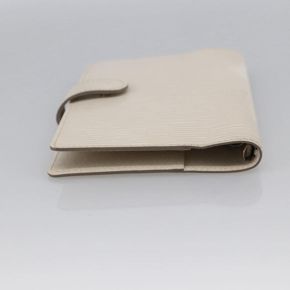 LOUIS VUITTON Epi Agenda PM Day Planner Cover White Yvoire R2005J Auth bs33692