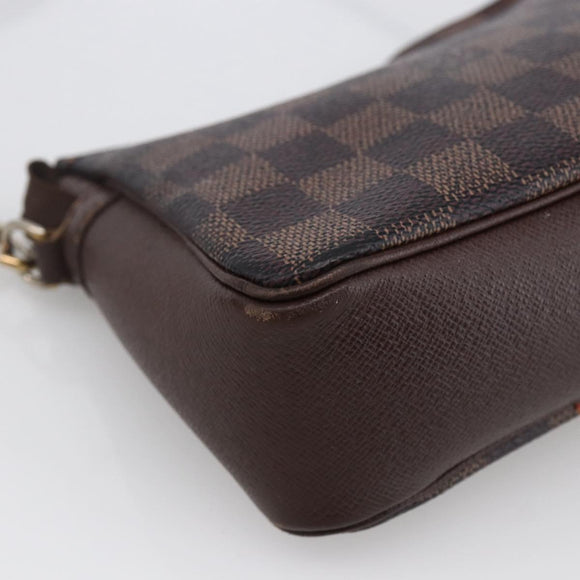 LOUIS VUITTON Damier Ebene Trousse Makeup Pouch N51982 LV Auth bs33693