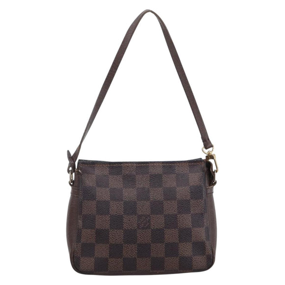 LOUIS VUITTON Damier Ebene Trousse Makeup Pouch N51982 LV Auth bs33693