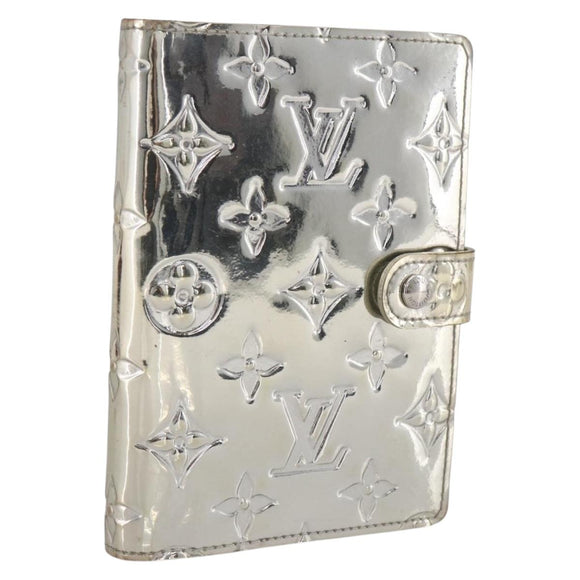 LOUIS VUITTON Monogram Miroir Agenda PM Day Cover Silver R20963 LV Auth bs33695