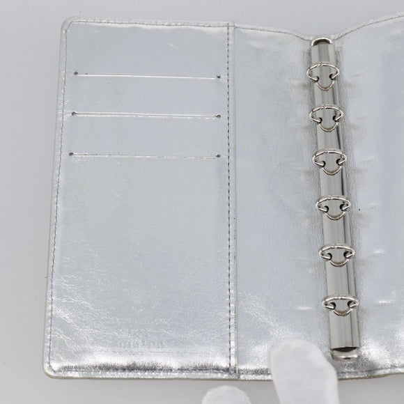 LOUIS VUITTON Monogram Miroir Agenda PM Day Cover Silver R20963 LV Auth bs33695