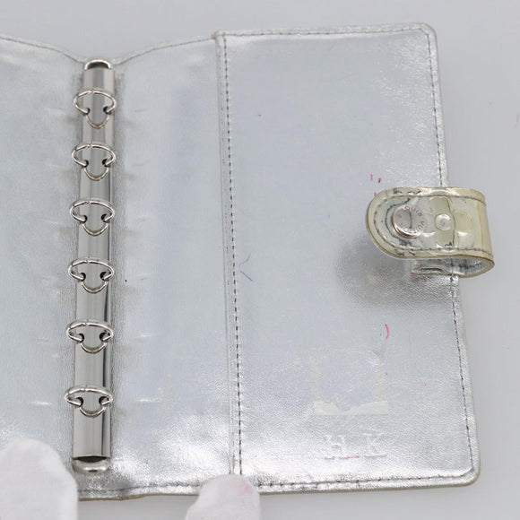 LOUIS VUITTON Monogram Miroir Agenda PM Day Cover Silver R20963 LV Auth bs33695