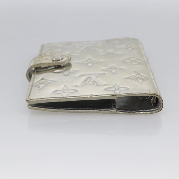 LOUIS VUITTON Monogram Miroir Agenda PM Day Cover Silver R20963 LV Auth bs33695