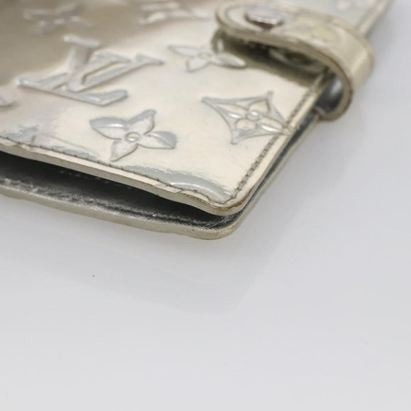 LOUIS VUITTON Monogram Miroir Agenda PM Day Cover Silver R20963 LV Auth bs33695