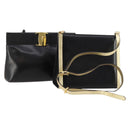 Salvatore Ferragamo Shoulder Bag Leather 2 Set Black Auth bs33700-1