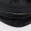 SAINT LAURENT Shoulder Bag Leather Black Silver Auth bs33702-10