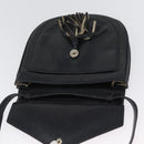SAINT LAURENT Shoulder Bag Leather Black Silver Auth bs33702-15