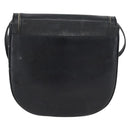 SAINT LAURENT Shoulder Bag Leather Black Silver Auth bs33702-3