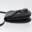 SAINT LAURENT Shoulder Bag Leather Black Silver Auth bs33702-5
