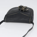 SAINT LAURENT Shoulder Bag Leather Black Silver Auth bs33702-6