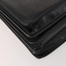 VERSACE Business Bag Leather Black Gold Auth bs33703-15