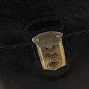 VERSACE Business Bag Leather Black Gold Auth bs33703-19