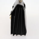 VERSACE Business Bag Leather Black Gold Auth bs33703-3