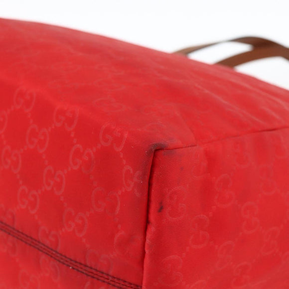 GUCCI GG Canvas Tote Bag Nylon Gold Red 282439 Auth bs33704