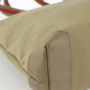 GUCCI Tote Bag Canvas Beige Khaki Red 019 0426 3444 Auth bs33705-16