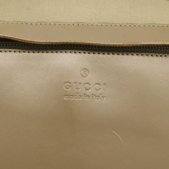 GUCCI Tote Bag Canvas Beige Khaki Red 019 0426 3444 Auth bs33705