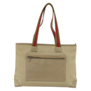 GUCCI Tote Bag Canvas Beige Khaki Red 019 0426 3444 Auth bs33705-13