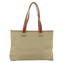 GUCCI Tote Bag Canvas Beige Khaki Red 019 0426 3444 Auth bs33705-2