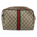 GUCCI GG Supreme Web Sherry Line Bag PVC Beige Gold 904 02 005 Auth bs33706-2