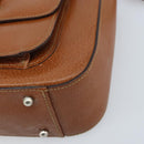 GUCCI Hand Bag Leather 2way Brown Silver Auth bs33707-10