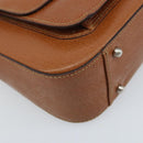 GUCCI Hand Bag Leather 2way Brown Silver Auth bs33707-15