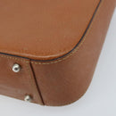 GUCCI Hand Bag Leather 2way Brown Silver Auth bs33707-16